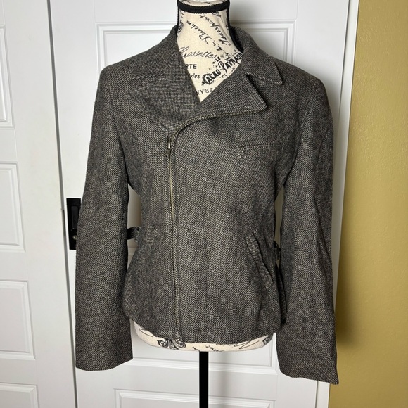 Lauren Ralph Lauren Tweed Moto Jacket Blazer - Picture 1 of 8